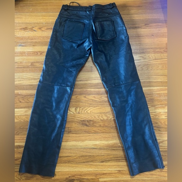Screamin’ Eagle Women’s Black Leather Motorcycle Riding Pants Size 10 EUC - Picture 8 of 8